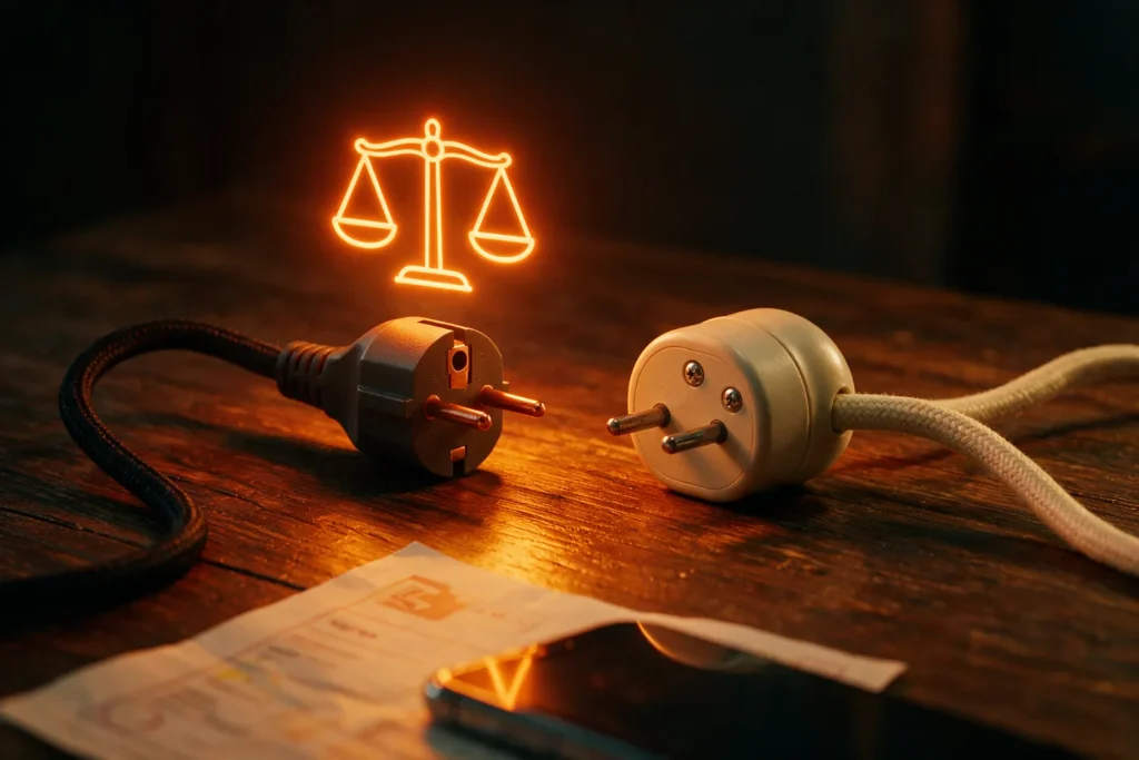 Dos enchufes y una balanza: elegir entre el mercado libre y el regulado de la luz